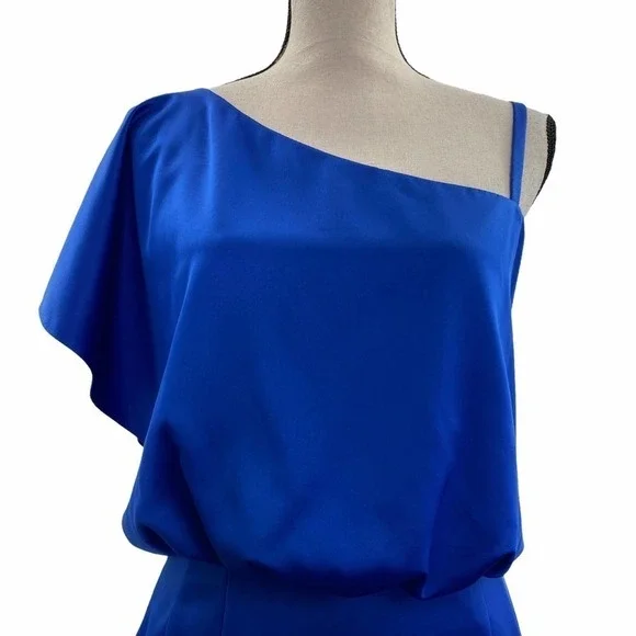 JESSICA Simpson Blue One Shoulder Mini Dress 4 - Picture 3 of 15